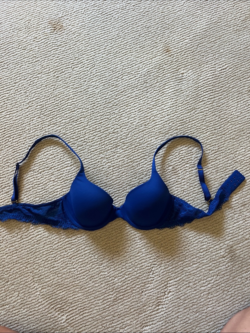 Some 34B Blue Lace-Trim T-Shirt Bra